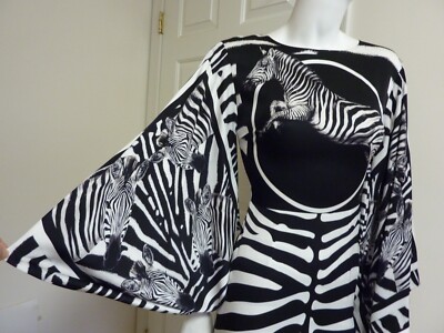 DOLCE & GABBANA Zebra-Print Charmeuse Midi Dress Size:36/0