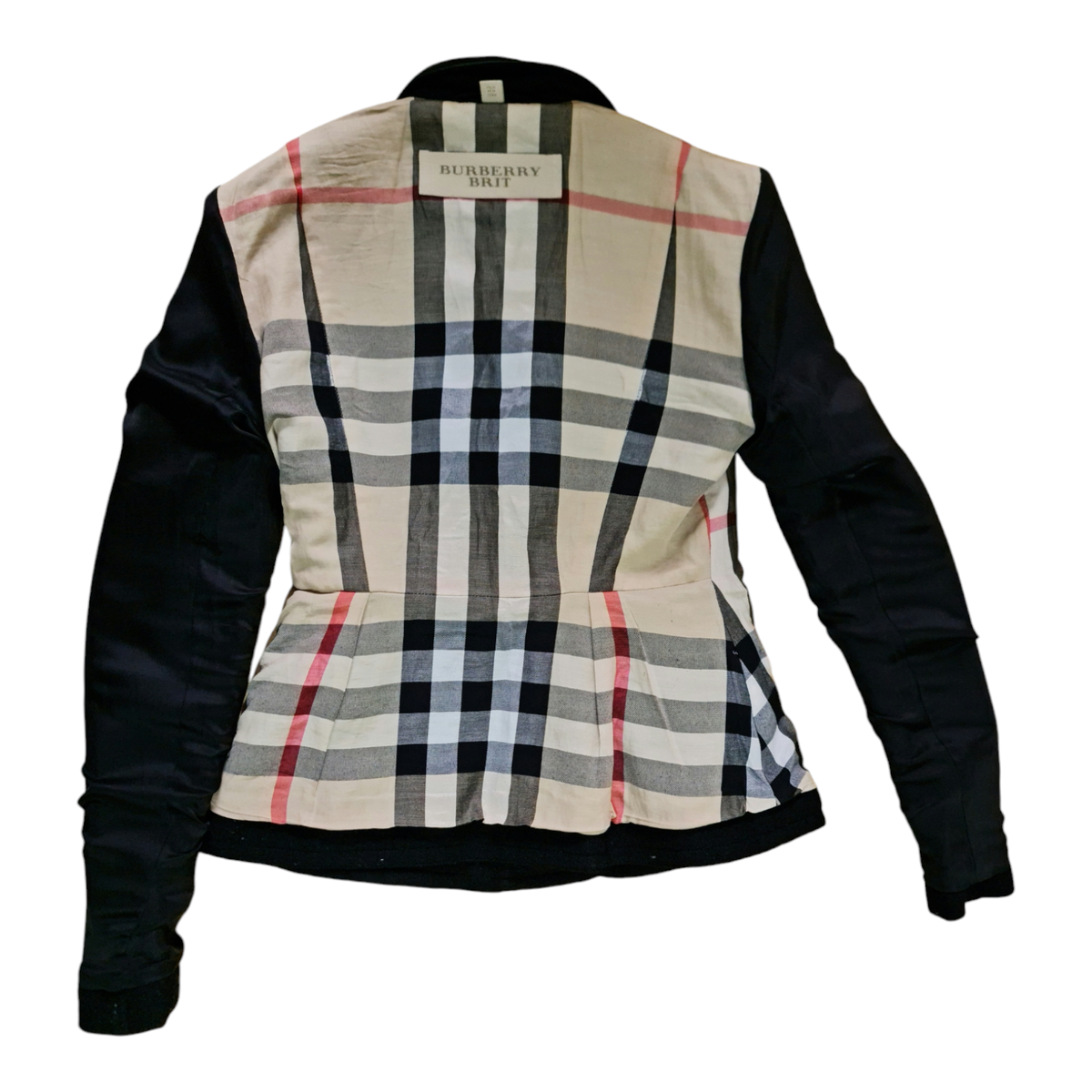 Burberry Brit Women Plaid PeaCoat nova check Blend Short Burberry Brit Women Plaid PeaCoat nova check Blend Short