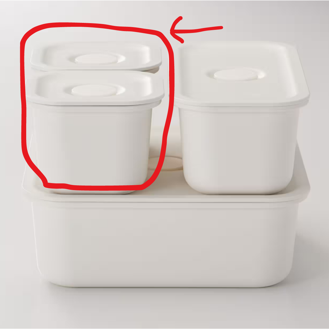 MUJI Food Storage Container Square 70ml White Lunch Box Set of 2 FREE