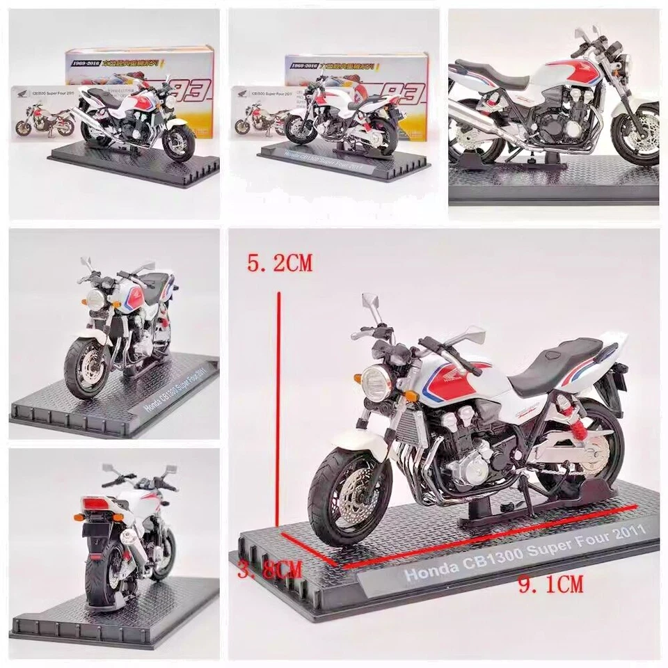 Pequeña Honda CB1300 S Four 2011 modelo de motocicleta juguete escala 1/24 + base y caja de acrílico Foto 3 de 4