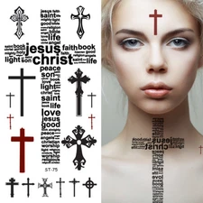 Supperb® Temporary Tattoos - Religious Christian Cross Tattoos