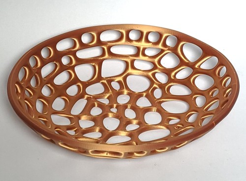 Unique Fruit Bowl Oval Shaped Voronoi Design 3D Print Kitchen Home Decor - Picture 3 of 7