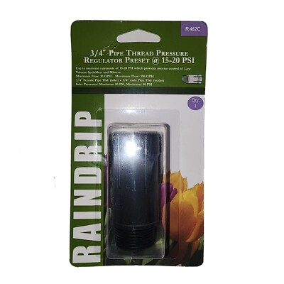 15-20 Psi Raindrip Pressure Regulator. Pipe Thread