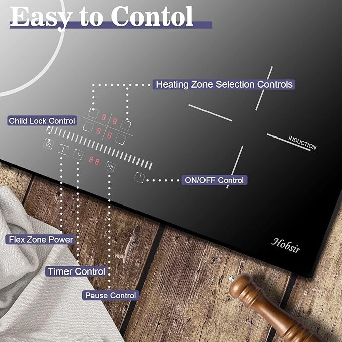 Hobsir hob Plug in Induction Hob 4 Zones Electric Hob 60cm with