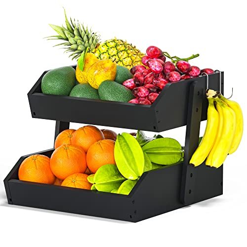 Fruit Basket – 2 Tier Fruit Bowl For Kitchen Counter Large Capa... Fruit Basket – 2 Tier Fruit Bowl For Kitchen Counter Large Capa...