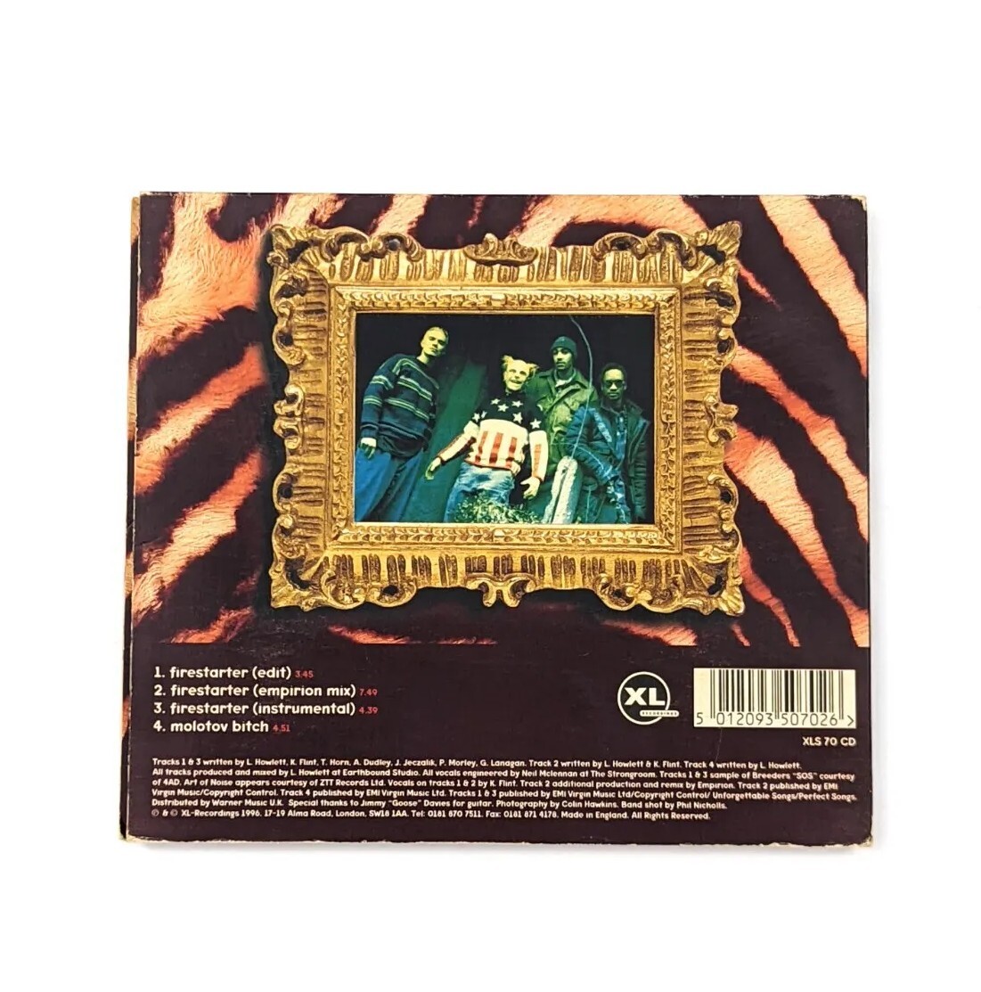 Firestarter CD Single by The Prodigy, 4 Track Remixes, 1996, XL