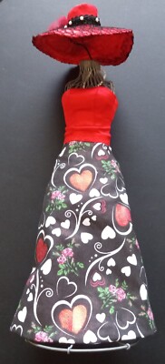 Vintage Red Dress Doll Form Home Decor