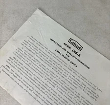 Calrad Model CSS-3 Stereo Speaker Selector Switch Instructions J01227