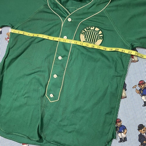 VTG Lan-Mar Sinclair Oils Uniform Baseball Jersey Green Shirt Pants USA 34/40 US - Picture 5 of 12