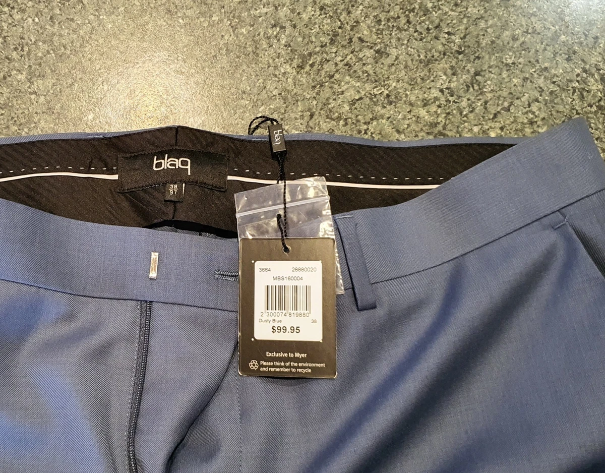 New Mens Suit Pants Blaq Myer Brand Size 38 Dusty Blue RRP 99.95