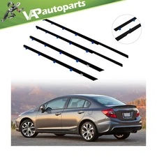 4PCS Weatherstrip Window Moulding Trim Seal Belt for Honda Civic Sedan 2012-2015