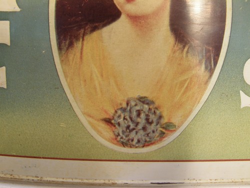 VINTAGE HEILNER REPRO TIN ADVERTISING SIGN CLOVER LEAF SOAP 7X19 W/PRETTY WOMAN - Picture 9 of 19