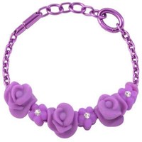 Armband Damen Morellato Colours 6 Charms,Blumen Rosen Silikon Violet & Kristalle