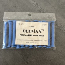 NEW Vintage Burmax Short Cold Perm Wave Rods - One Dozen - Blue Item Number 476