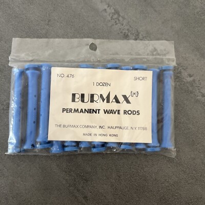 NEW Vintage Burmax Short Cold Perm Wave Rods - One Dozen - Blue  Item Number 476