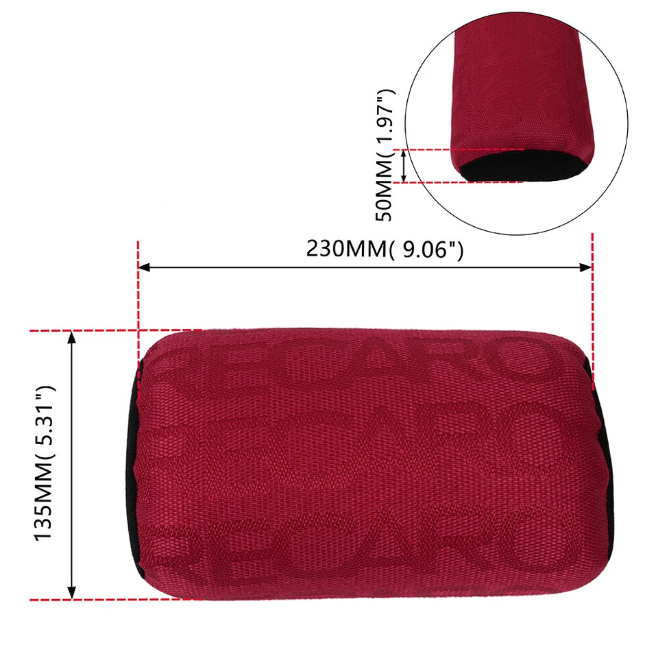2PCS Recaro Red Fabric Headrest Pillow Seat Belt Cover Set Racing Seat Material - Image 2 of 4