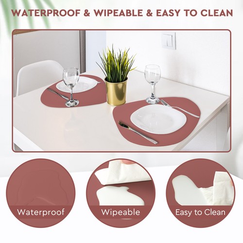Placemats PU Leather Place Mats and Coasters Sets of 4 Washable Waterproof Table - Picture 36 of 46