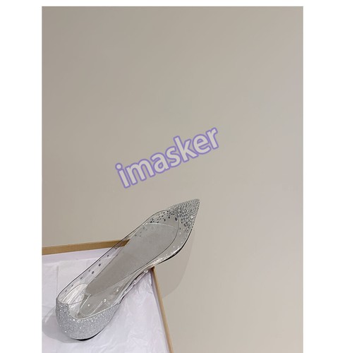 Zapatos planos estilo americano para mujer punta puntiaguda estrás sin cordones PVC zapatos de salón fiesta - Imagen 18 de 26