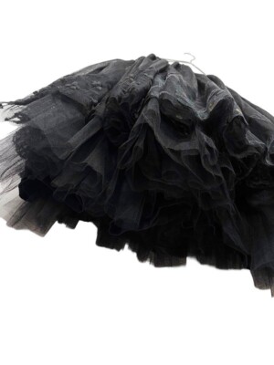 スカート 23AW BLACK COMME des GARCONS tulle skirt COMME des GARCONS Floral embroidery flared tulle skirt XS