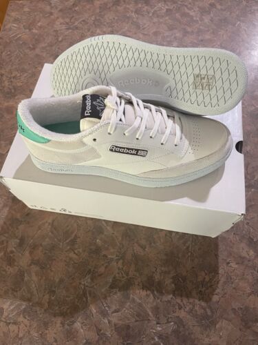 Size 10 men Reebok LTD Club C Revenge leather sneakers White Aquamarine