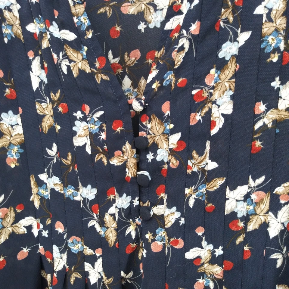 Dalia Collection Blue Floral Long Sleeve Womens Top - Size M - Image 4 of 4