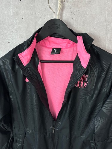 Nike Barcelona Printed Big Logo Nylon Black Light Jacket Size L - Picture 7 of 15