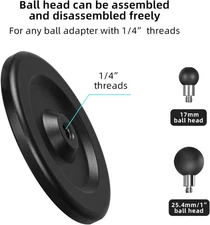 FANAUE Cell Phone Holder Base with 1" Ball Head Magnetic Car Phone Mount Stand C