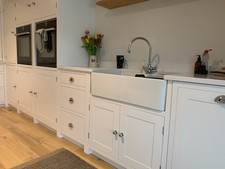 Painted Handmade Solid Wood Kitchen Bespoke Units with Legs Made to Measure UK