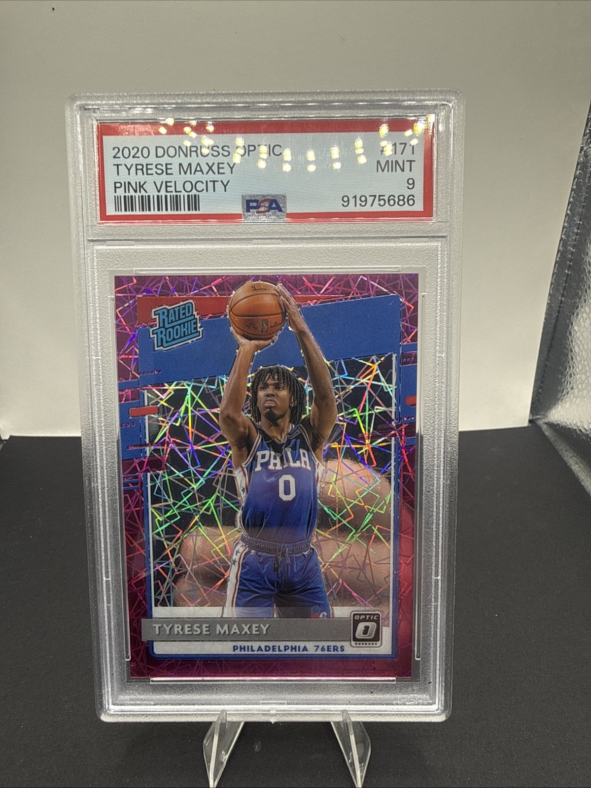 2020-21 Panini Donruss Optic - Rated Rookie Tyrese Maxey #171 Pink Velocity /79 