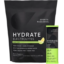 Electrolyte Powder Packets Lemon Lime Flavor Hydration & Recovery Boost