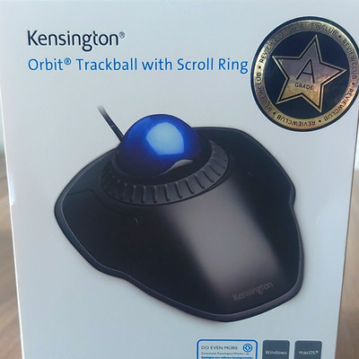Kensington Orbit Trackball with Scroll Ring Trackball, ergonomisch, Schwarz/Blau