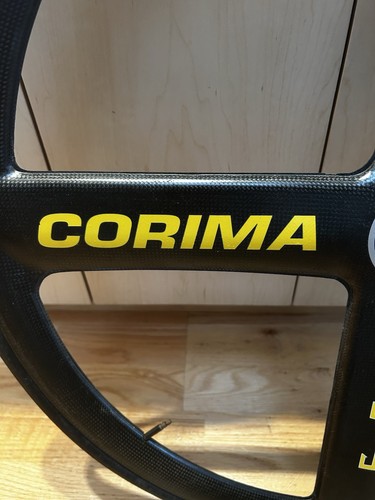 Rueda delantera cubierta de carbono Corima 4 radios HR 700c HED3 Trispoke Track Fixie NJS - Imagen 5 de 6