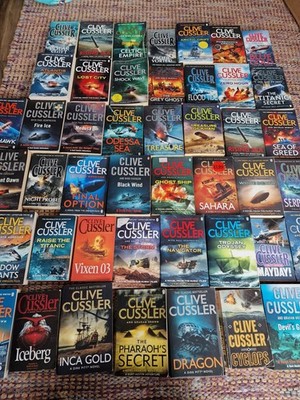 Clive Cussler x 48 Paperback Novels Big Collection (Numa Files, Dirk Pitt) USED.