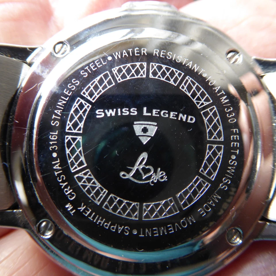 Reloj Swiss Legend LOVE 316L Cuarzo Movimiento Suizo 35mm Batería Nueva Exc Cnd Foto 4 de 4