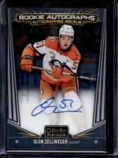 2024-25 O-Pee-Chee Platinum Olen Zellweger Auto RC #R-OZ Ducks Rookie