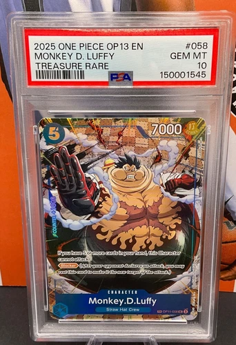 2025 One Piece OP13 EN OP11-058 Monkey D. Luffy Treasure Rare PSA 10 GEM MINT