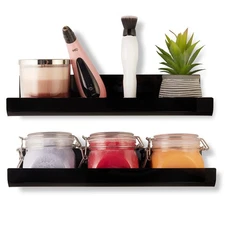 Clear Acrylic Floating Wall Shelves 2-Pack 15-Inch Bookshelf for Kids 5 mm Rack