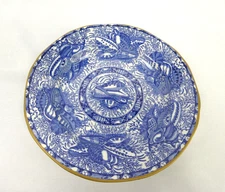 Mottahedeh Torquay England Blue Shell Dish 6.5" Yellow Trim Plate Winterthur