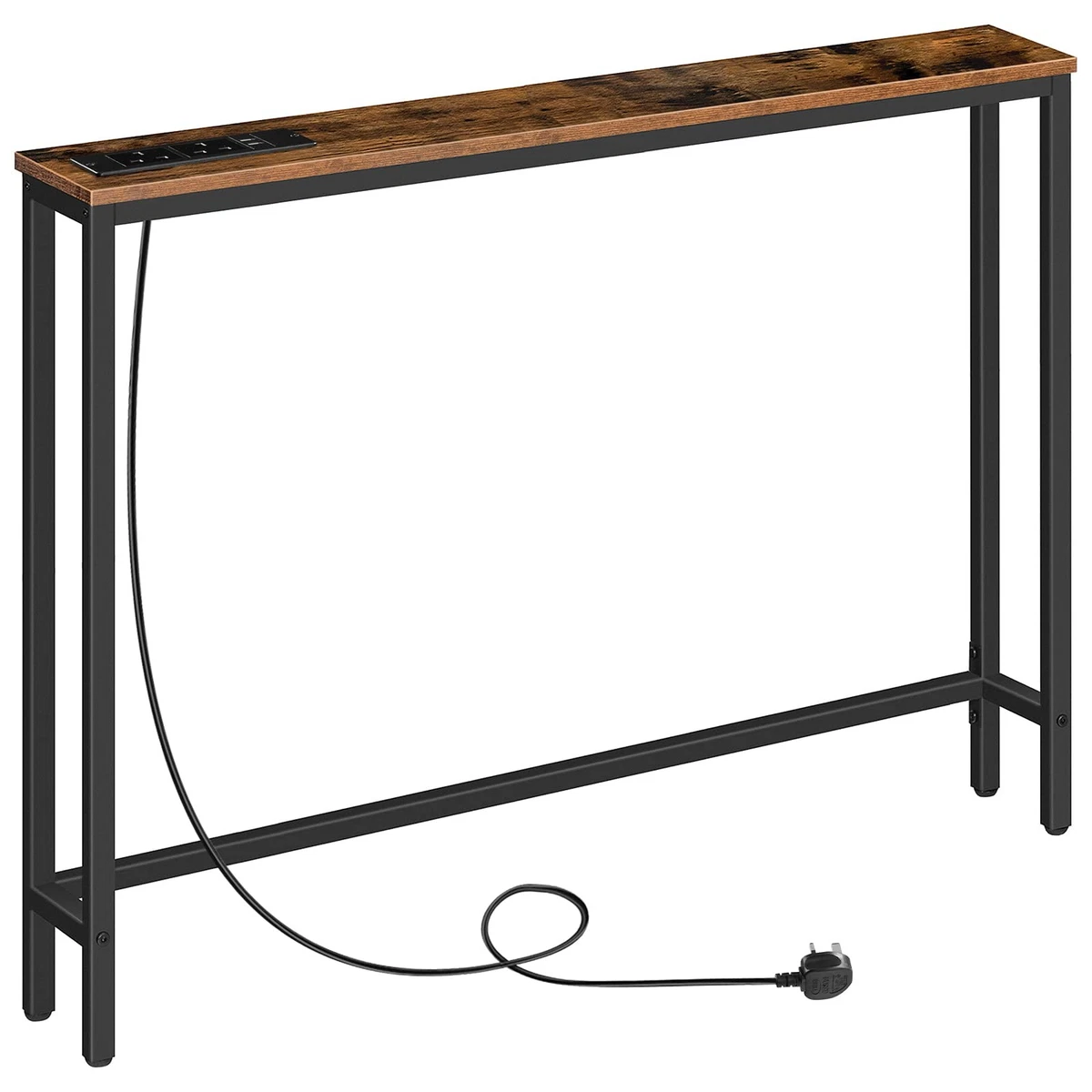 HOOBRO Slim Console Table with Charging Station, Hallway Table with USB Ports