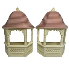 Burwood Products Wall Planters Vintage Gazebo MCM 1989 Pair Cottagecore Decor