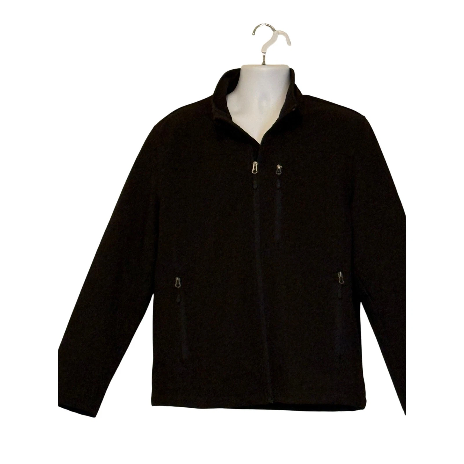G.H. Bass & Co. Black Softshell Jacket Men’s Large | Outdoor Lightweight Zip Up