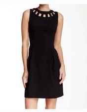 Eliza J Sheath Dress Womens Size 6 Cutout Detail Neck Back Zip Black