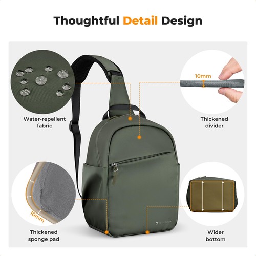 Piccola Borsa per Fotocamera per Fotografo, Borsa a Tracolla per Fotocamera per DSLR/SLR/Mi... - Foto 4 di 7