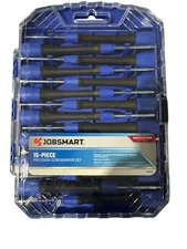 JOBSMART 15-Piece Precision Screwdriver Set - Chrome Vanadium Steel - New