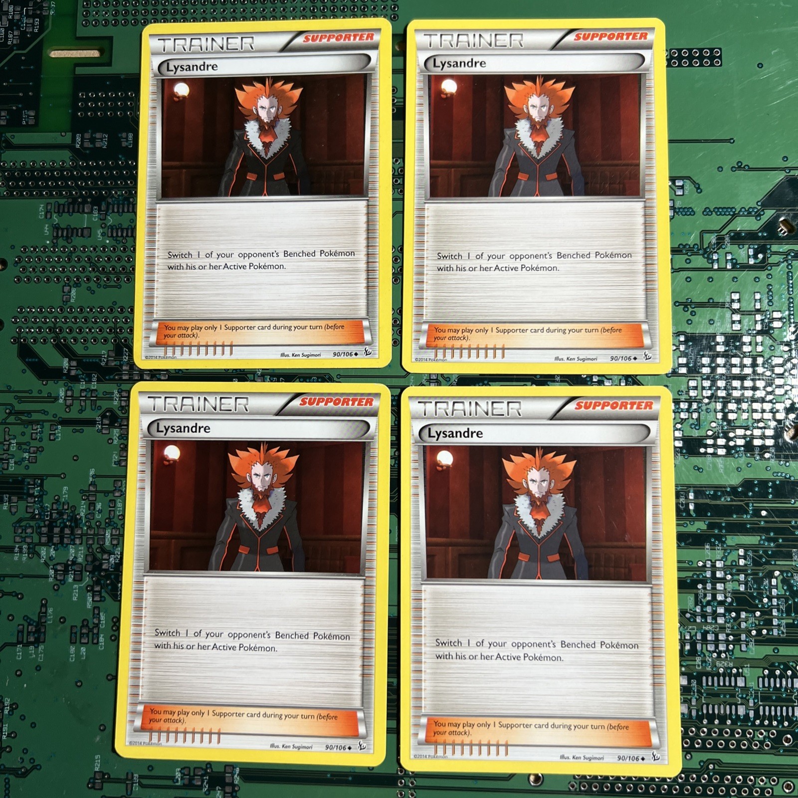 Lysandre 90/106 Flashfire Pokemon Card Trainer Non-Holo Supporter 4