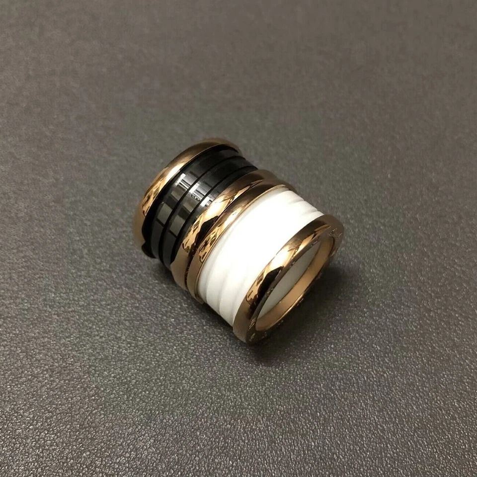 Moda Anillo para Dedos Hombres Mujeres Acero Inoxidable Negro Blanco Joyería Regalo Talla 5-10 Foto 3 de 4