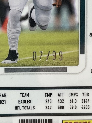 2022 Panini Contenders Optic - Season Ticket Jalen Hurts #43 Blue /99 SGC 9.5 - Picture 5 of 5