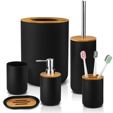 Bathroom Accessory Set, 6 Pcs bathroom essential Includes Toothbrush Cup, Too...