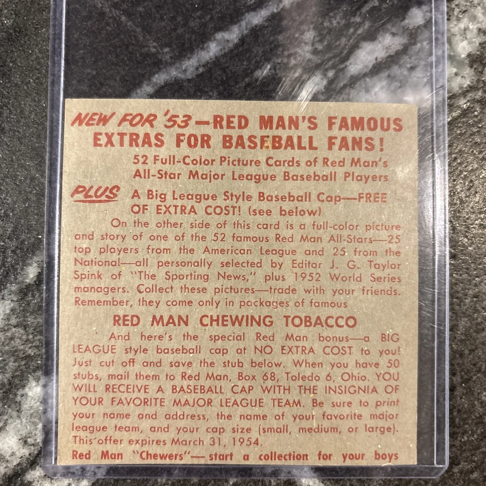 Red Man NL #10 1953 Pee Wee Reese EX Dodgers Foto 2 de 2