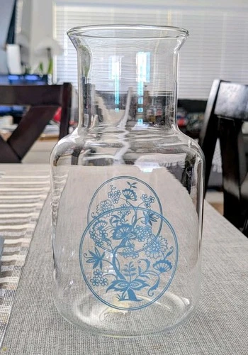 Vintage Unused Pyrex Corelle 72oz Old Town Blue Onion Glass Pitcher #3472-5